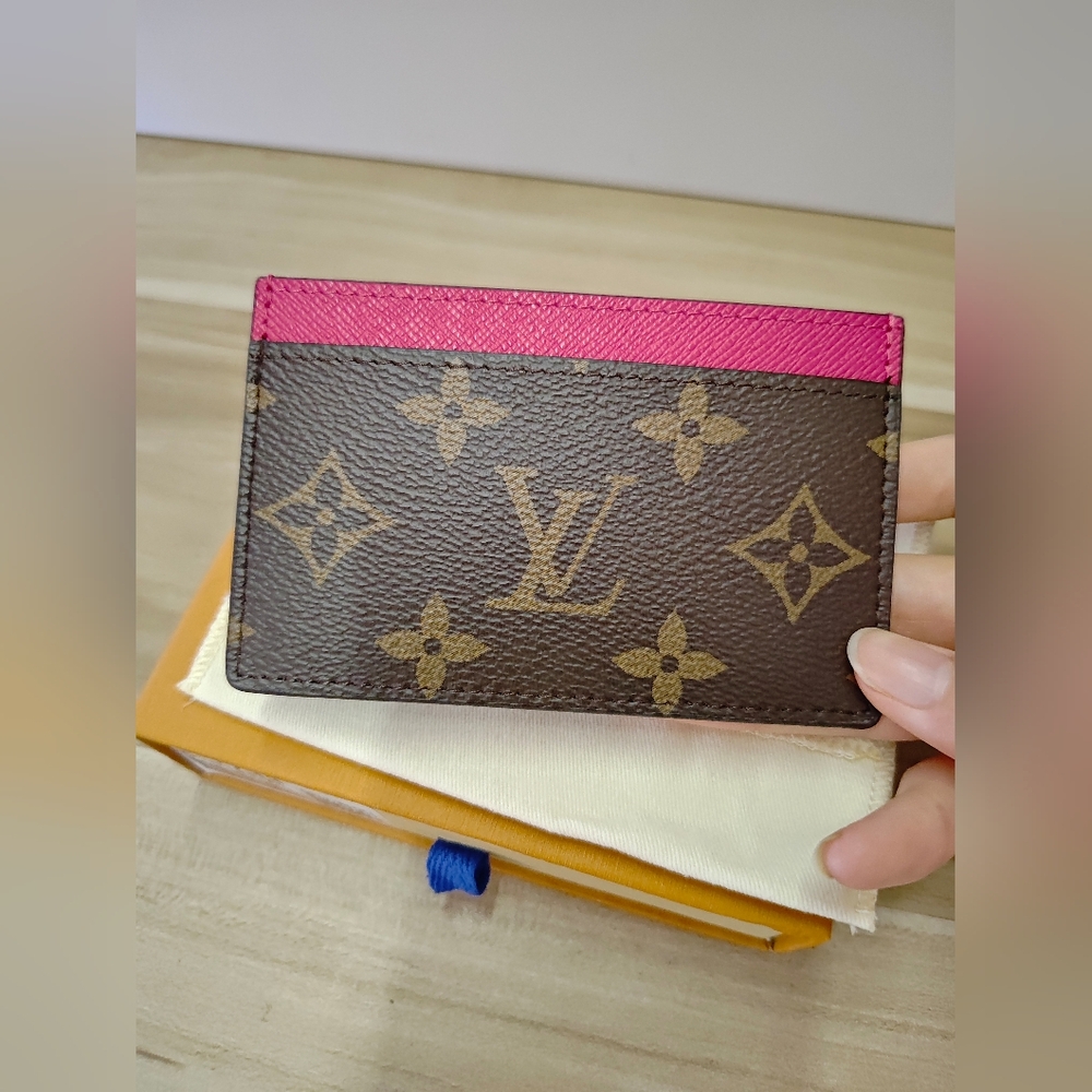 Louis Vuitton Brown and Pink Business Card Holder